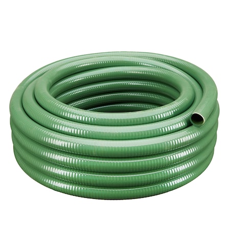 Hydromaxx 2"x25Ft Flexible PVC Green Suction Hose GS200025